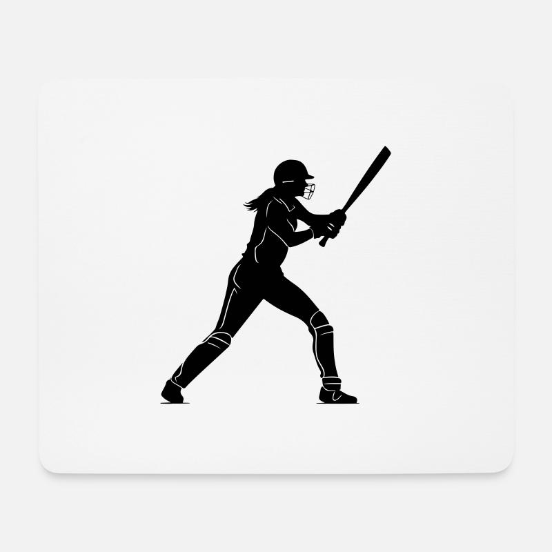 Cricket Frau Symbol - Mousepad (Querformat) - Weiß