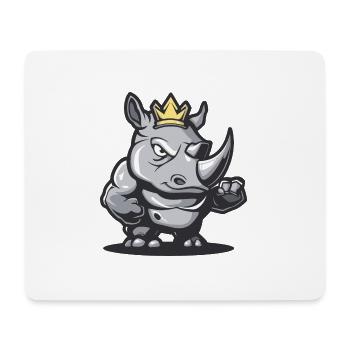 Couronne de bande dessinée de rhinocéros - Tapis de souris (format paysage) - blanc - Devant