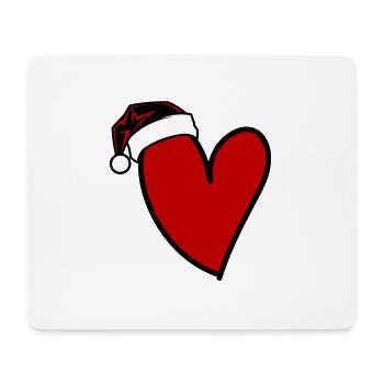 Coeur Noël - Tapis de souris (format paysage) - blanc - Devant