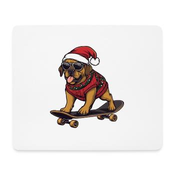 Mastiff Hund Weihnachten Lustig - Mousepad (Querformat) - Weiß - Vorne