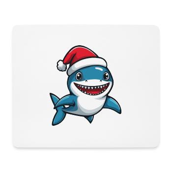 requin Noël mignon - Tapis de souris (format paysage) - blanc - Devant