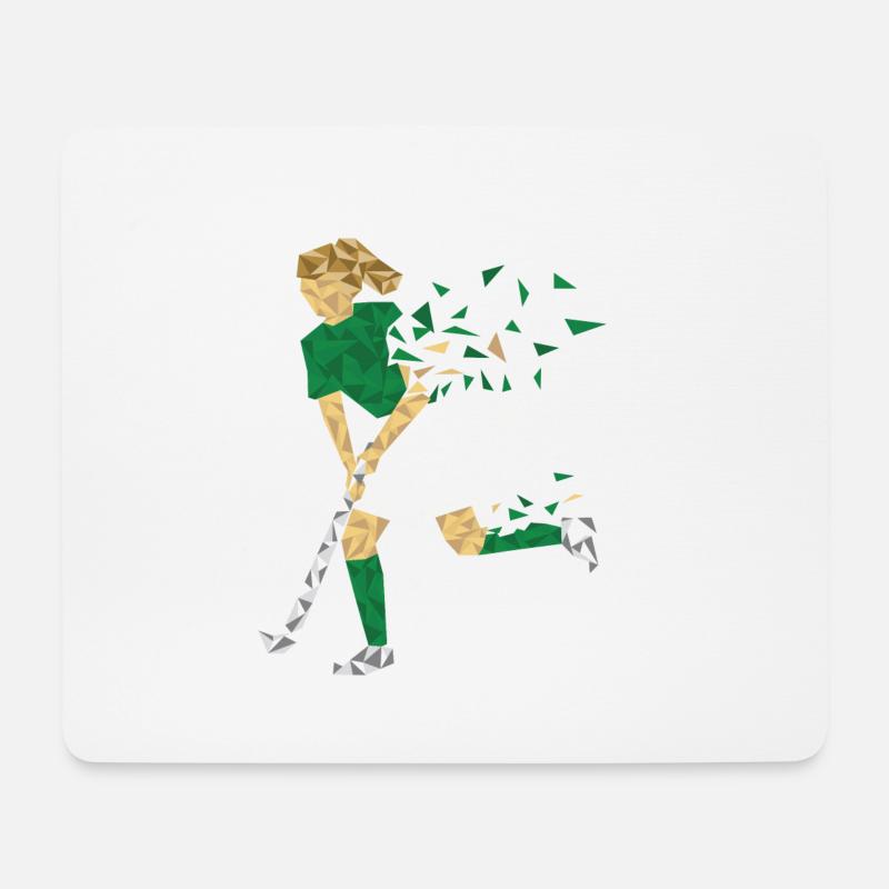 Hockeyspielerin grün weiß - Mousepad (Querformat) - Weiß