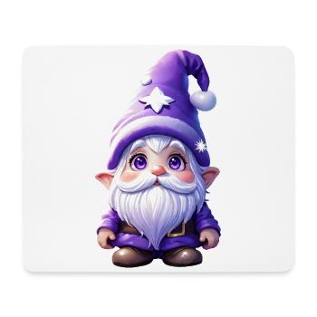 Violetter Weihnachtswichtel mit Zipfelmütze - Mousepad (Querformat) - Weiß - Vorne