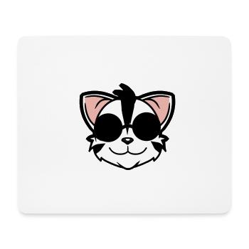Chat chats lunettes de soleil soleil été lunettes - Tapis de souris (format paysage) - blanc - Devant