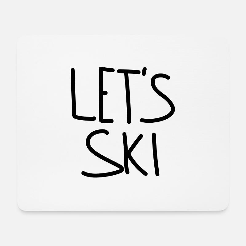 Let's Ski - Mousepad (Querformat) - Weiß