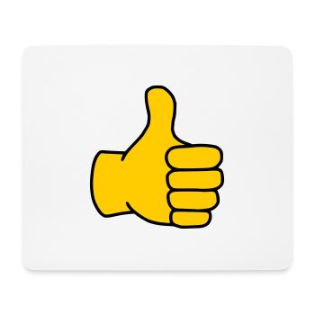 Emoji Daumen hoch Skizze Farbe - Mousepad (Querformat) - Weiß - Vorne