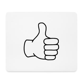 Emoji Daumen hoch Skizze schwarz - Mouse Pad (horizontal) - white - Front