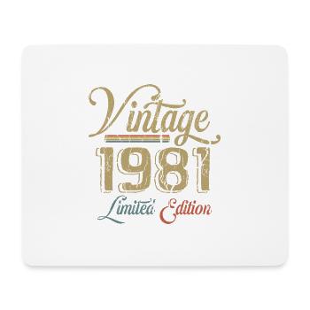 Vintage 1981 Édition limitée Naissance Millésime 1981 - Tapis de souris (format paysage) - blanc - Devant