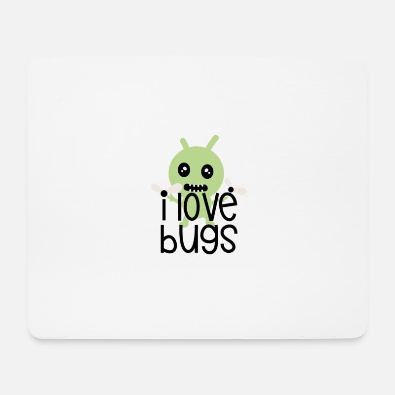 I love bugs - Mousepad (Querformat) - Weiß
