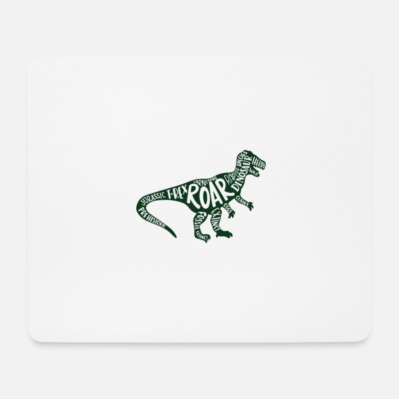 T-Rex Dinosaurier Jurassic - Mousepad (Querformat) - Weiß