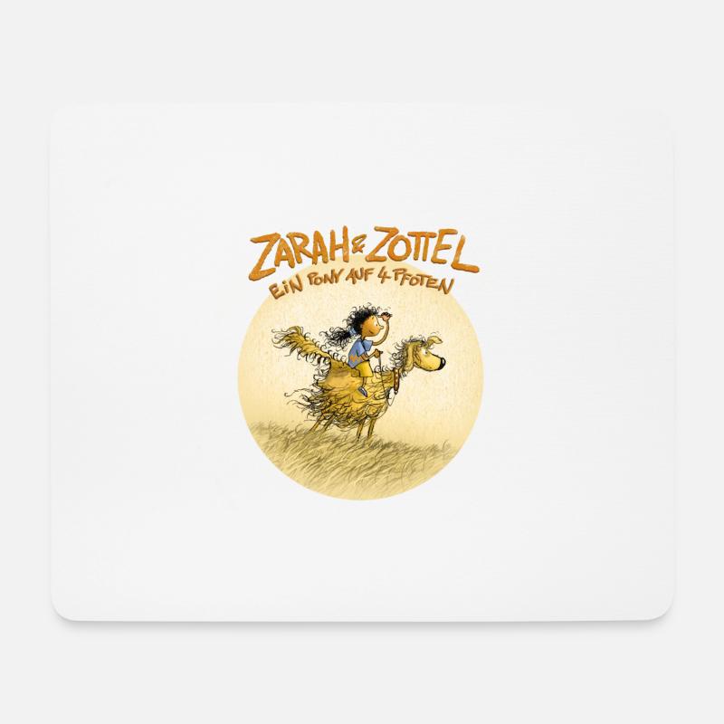 Zarah und Zottel - ein Pony auf vier Pfoten - Mousepad (Querformat) - Weiß