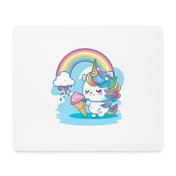 Licorne arc-en-ciel pour enfants - colorée et gaie - Tapis de souris (format paysage) - blanc - Devant