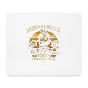 Wetter am Barbecue-Wochenende | Retro-Grill-Humor - Mousepad (Querformat) - Weiß - Vorne