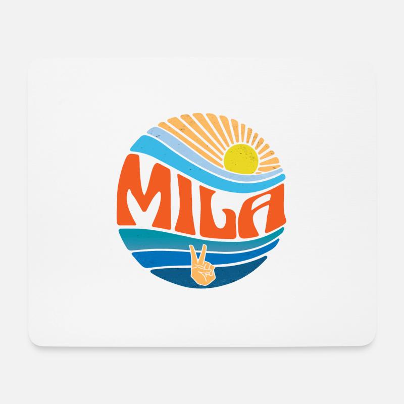 Mila Shirt Vintage Sunset Mila Groovy Tie Dye - Mousepad (Querformat) - Weiß