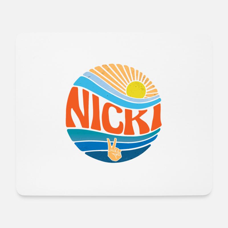 Nicki Shirt Vintage Sunset Nicki Groovy Tie Dye - Mousepad (Querformat) - Weiß