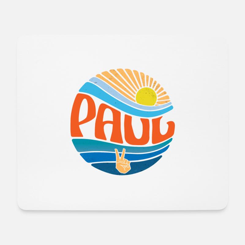 Paul Hemd Vintage Sunset Paul Groovy Tie Dye - Mousepad (Querformat) - Weiß