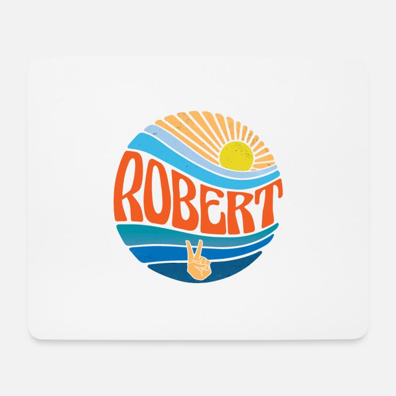 Robert Hemd Vintage Sunset Robert Groovy Krawatte Dye - Mousepad (Querformat) - Weiß