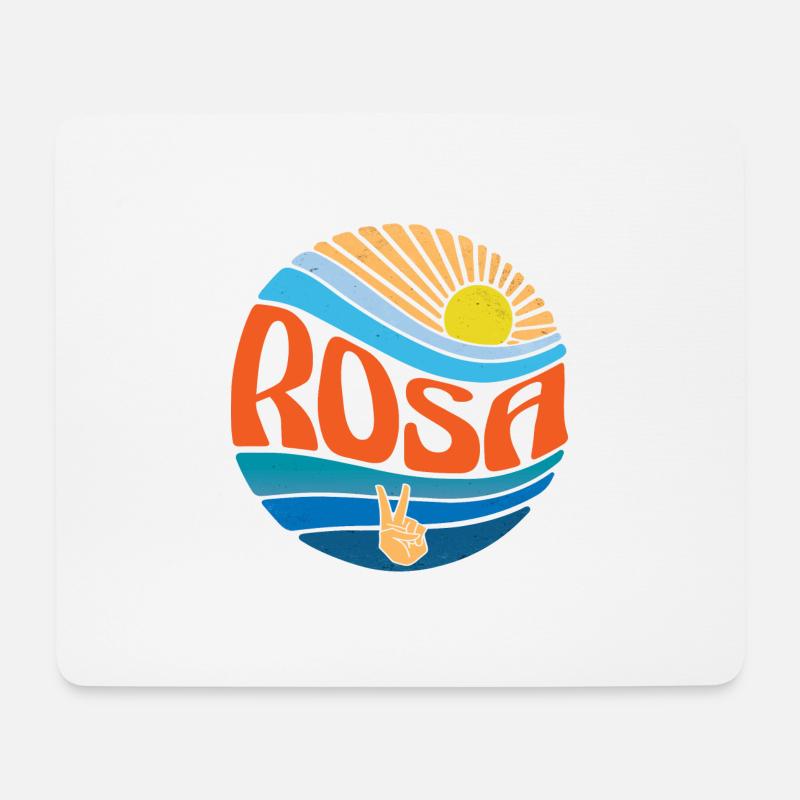 Rosa Hemd Vintage Sunset Rosa Groovy Tie Dye - Mousepad (Querformat) - Weiß