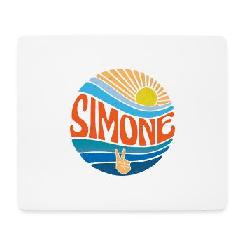 Simone Hemd Vintage Sunset Simone Groovy Tie Dye - Mousepad (Querformat) - Weiß - Vorne