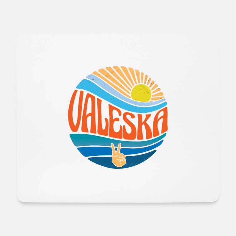 Valeska Hemd Vintage Sunset Valeska Groovy Krawatte - Mousepad (Querformat) - Weiß