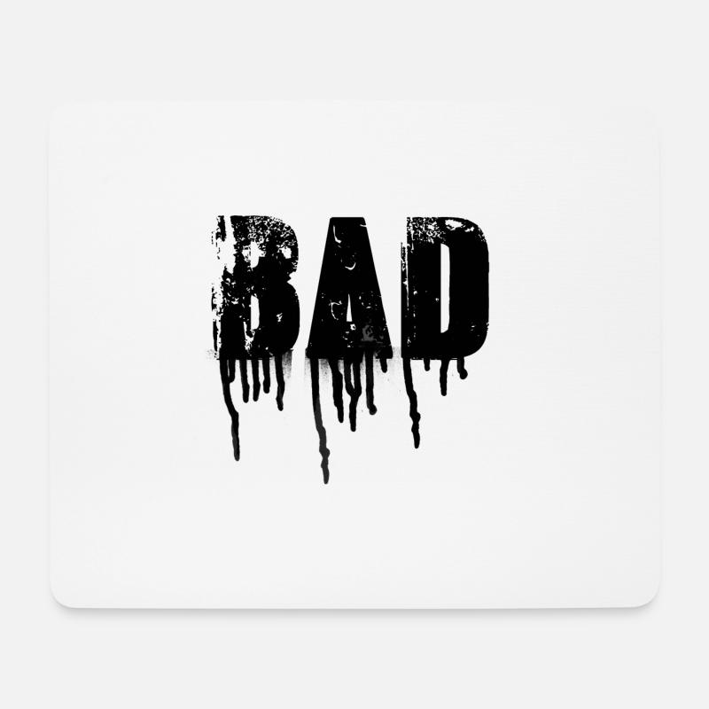 bad,schrift,schwarz,graffiti,typo,stencil - Mousepad (Querformat) - Weiß