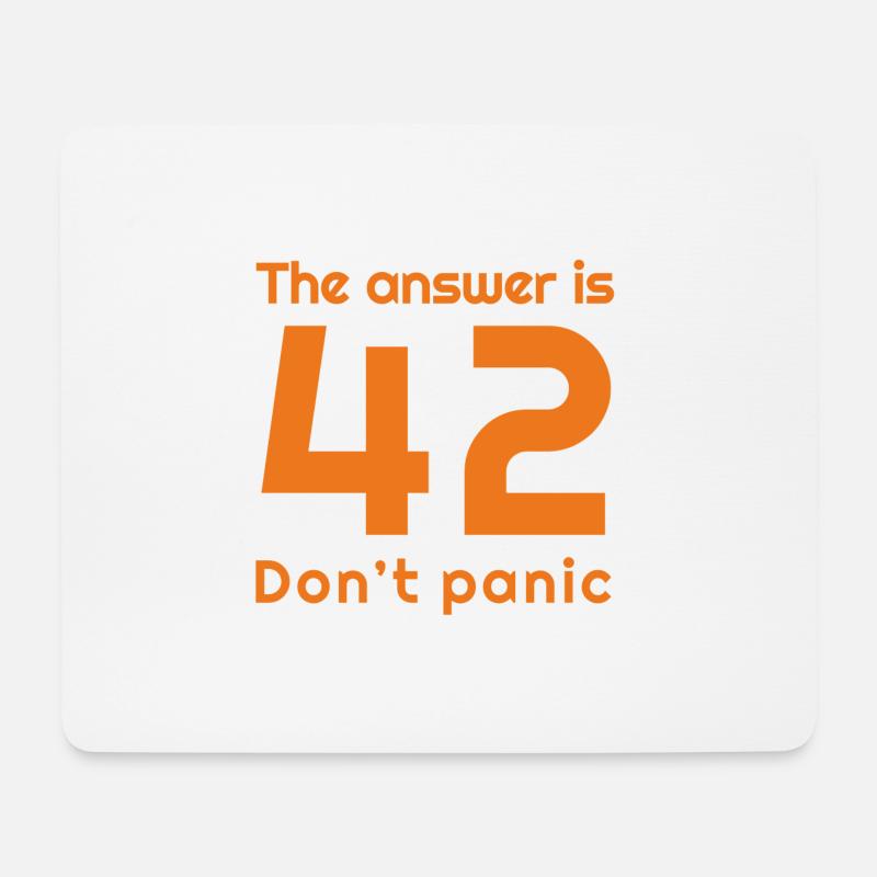 Die Antwort ist 42, keine Panik - Mousepad (Querformat) - Weiß