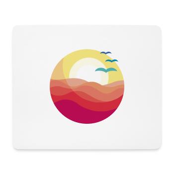Paysage Coucher de soleil sur la mer printemps été - Tapis de souris (format paysage) - blanc - Devant