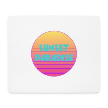 Sunset Paradise - 80er Jahre Vintage Retro Logo - Mousepad (Querformat) - Weiß - Vorne