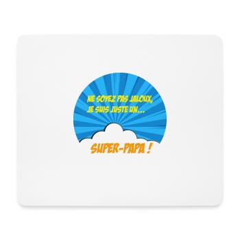 Super-papa, super-héros. Meilleur papa. BD comics - Tapis de souris (format paysage) - blanc - Devant