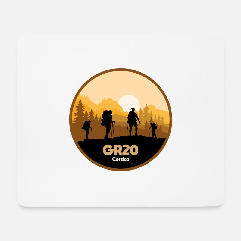 GR20 Grande Randonnée Korsika Trekking zu Fuß - Mousepad (Querformat) - Weiß