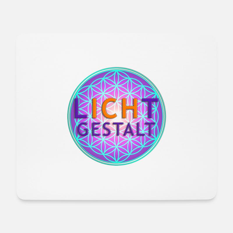 Blume des Lebens | flower of life | LICHTGESTALT - Mousepad (Querformat) - Weiß