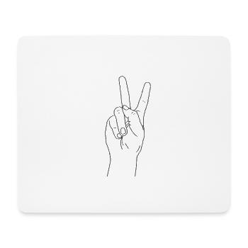 Peace Hand - Mousepad (Querformat) - Weiß - Vorne