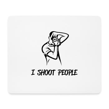 Ich fotografiere Menschen - Mousepad (Querformat) - Weiß - Vorne