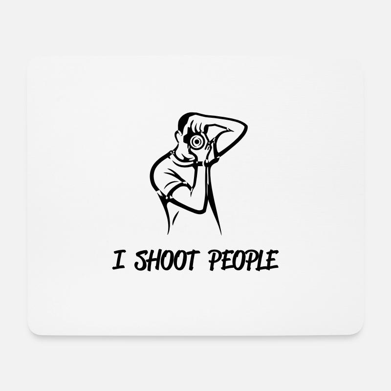 Ich fotografiere Menschen - Mousepad (Querformat) - Weiß