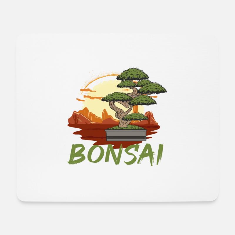 Japanischer Bonsai - Mousepad (Querformat) - Weiß