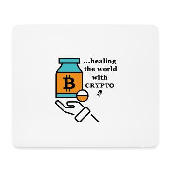 Bitcoin Icon Meme - Mousepad (Querformat) - Weiß - Vorne