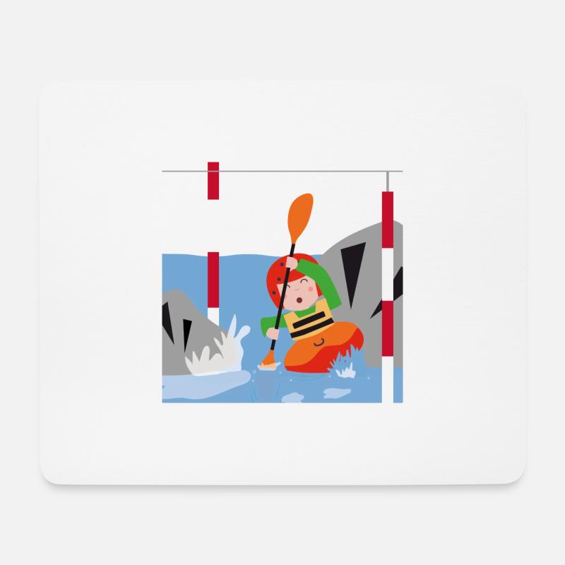 Cooles Geschenk für Slalom Kajakfahrer - Mousepad (Querformat) - Weiß
