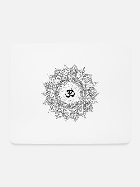 om chakra mandala yoga liebe energie - Mousepad (Querformat) - Weiß