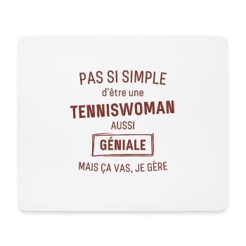 tenniswoman GÉNIALE rouge brunâtre foncé - Tapis de souris (format paysage) - blanc - Devant