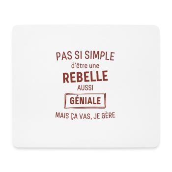 Rebelle GÉNIALE rouge brunâtre foncé - Tapis de souris (format paysage) - blanc - Devant