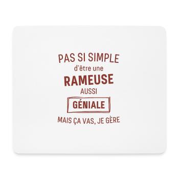 Rameuse GÉNIALE rouge brunâtre foncé - Tapis de souris (format paysage) - blanc - Devant