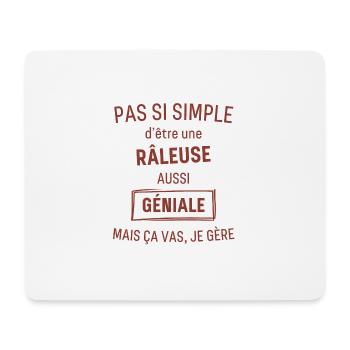 Râleuse GÉNIALE rouge brunâtre foncé - Tapis de souris (format paysage) - blanc - Devant