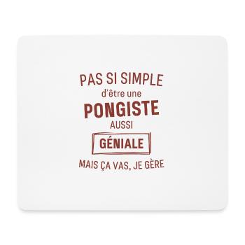 Pongiste GÉNIALE rouge brunâtre foncé - Tapis de souris (format paysage) - blanc - Devant