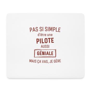 Pilote GÉNIALE rouge brunâtre foncé - Tapis de souris (format paysage) - blanc - Devant