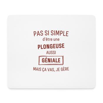 Plongeuse GÉNIALE rouge brunâtre foncé - Tapis de souris (format paysage) - blanc - Devant