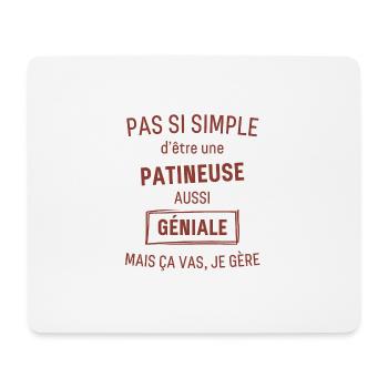 Patineuse GÉNIALE rouge brunâtre foncé - Tapis de souris (format paysage) - blanc - Devant