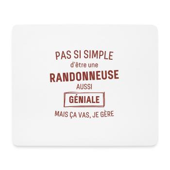 Randonneuse GÉNIALE rouge brunâtre foncé - Tapis de souris (format paysage) - blanc - Devant