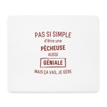 Pêcheuse GÉNIALE rouge brunâtre foncé - Tapis de souris (format paysage) - blanc - Devant