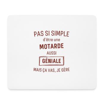 Motarde GÉNIALE rouge brunâtre foncé - Tapis de souris (format paysage) - blanc - Devant