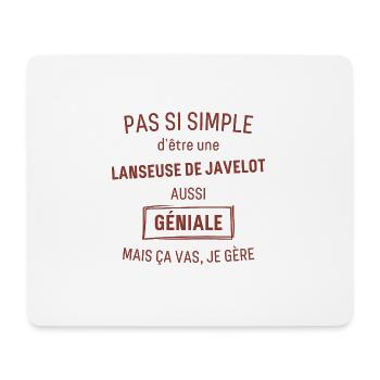 Lanceuse de Javelot GÉNIALE rouge brunâtre foncé - Tapis de souris (format paysage) - blanc - Devant